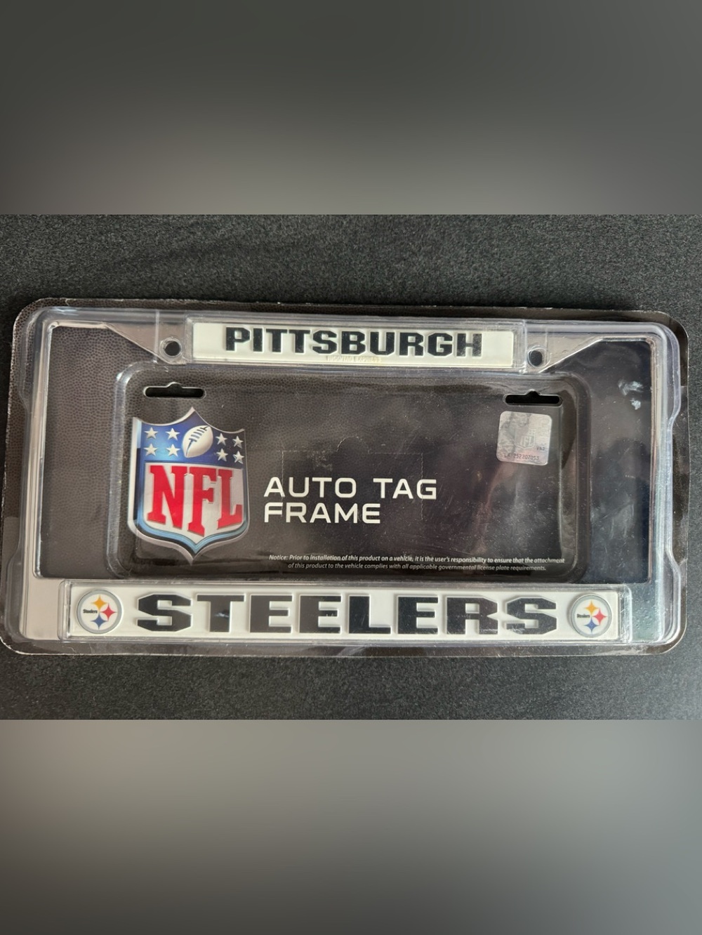NWT RICO Industries NFL Pittsburgh Steelers chrome license plate frame